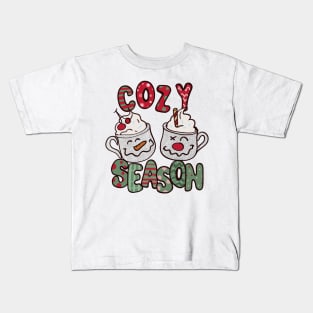 Cozy Season ,Hot Cocoa ,Glitter Christmas Kids T-Shirt